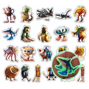 이탈리안 브레인롯 야광 열쇠고리 2개입 랜덤팩 키링 퉁퉁퉁사후르 트랄라레오