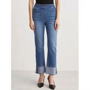 크로커다일레이디 블루 밴딩 배기 데님바지 CLCMDP101 480136
