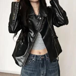 [오노마] ONM 베이직 슬림 라이더자켓 숏재킷 아우터 가을 여성