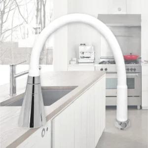 주방 싱크 화이트 교체형 싱크대 수도 꼭지 셀프 교체 개수대 트럼펫 수전