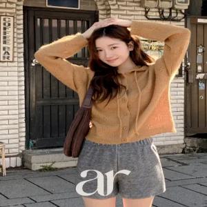 울함유 (울10/물결포인트/포근여리) 로텐 스카시 니트 후드 가디건 cd3507