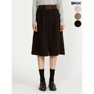 [하프클럽/]여성 7부 벨트 코듀로이 팬츠