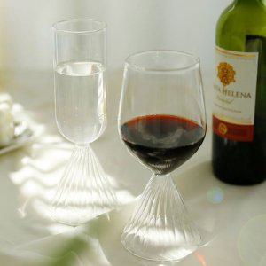 웨이브 스파클링잔 샴페인잔 술잔 와인잔 280ml