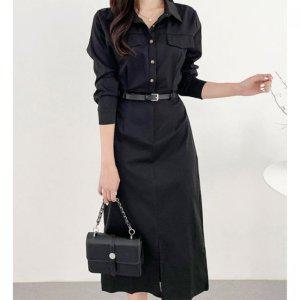 여자클래식하객룩 카라원피스 셔츠롱원피스 여자하