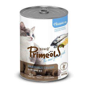 JMds CY요셉 고양이 간식 프리미요 신선한 고양이캔 400g (정어리청크)