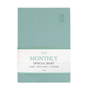 2026 다이어리 A5 업무용 먼슬리 스케줄러 민트색 날짜형 월간 계획표