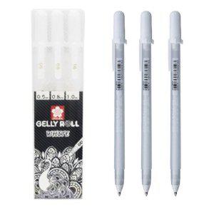 겔리롤 젤펜 3본 화이트 중성펜 아트용 필기구 펜