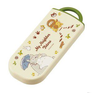 고양이 디자인 도시락 수저세트 슬라이드 포크와 스푼 수납 케이스