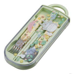 도시락 수저 케이스 스케이터 포크 소풍 나들이 용품 슬라이드 트리오