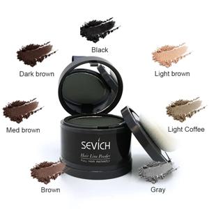 Sevich 남녀공용 헤어 라인 파우더, 헤어 쉐도우 파우더, 메이크업 헤어 컨실러, 내추럴 커버, 헤어 스트레이트너 브러시, 4g