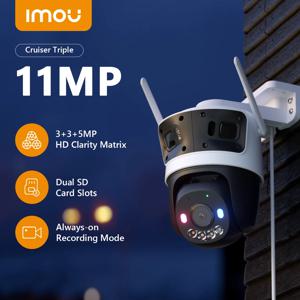 IMOU 크루저 트리플 렌즈 실외 카메라 2 빨간색-블루 경고등 PTZ WiFi 카메라 차량 및 인간 감지 감시 모니터