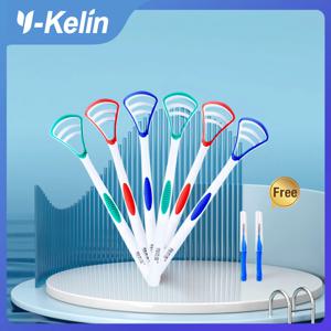 Y-Kelin 혀 스크레이퍼 구강 청소기 브러시 신선한 호흡 청소 코팅 칫솔 위생 관리 도구
