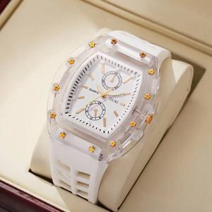 패션 여성 시계 캐주얼 실리콘 스트랩 아날로그 쿼츠 시계 여성용 선물 Reloj Mujer(상자 없음)