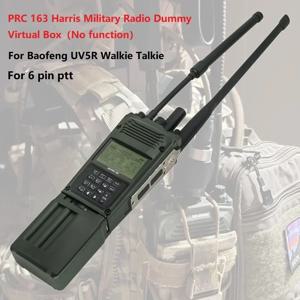 전술 헤드셋 Adapte PRC163 해리스 군용 라디오 더미 가상 상자 PRC 163 Baofeng UV5R 용 기능 워키 토키 모델 없음