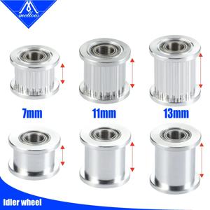 부드러운 3D 프린터 부품 1pcs GT2 아이들러 타이밍 풀리 20 톱니 휠 보어 5mm GT2 타이밍 벨트 6MM 용 알루미늄 기어 톱니