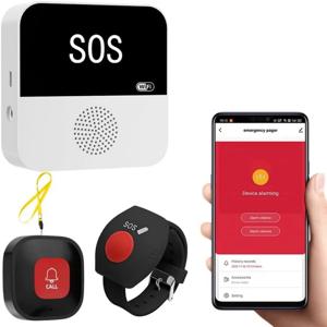 스마트 와이파이 무선 SOS 간병인 호출기 호출 단추 시스템, 긴급 경보 시스템, 노인 환자, 장애 노인을 위한 단추