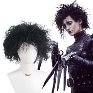 검은 합성 짧은 곱슬 가발 필름 캐릭터 가위 손 스타일 코스프레 만우절 할로윈 CostumePartyAccessory