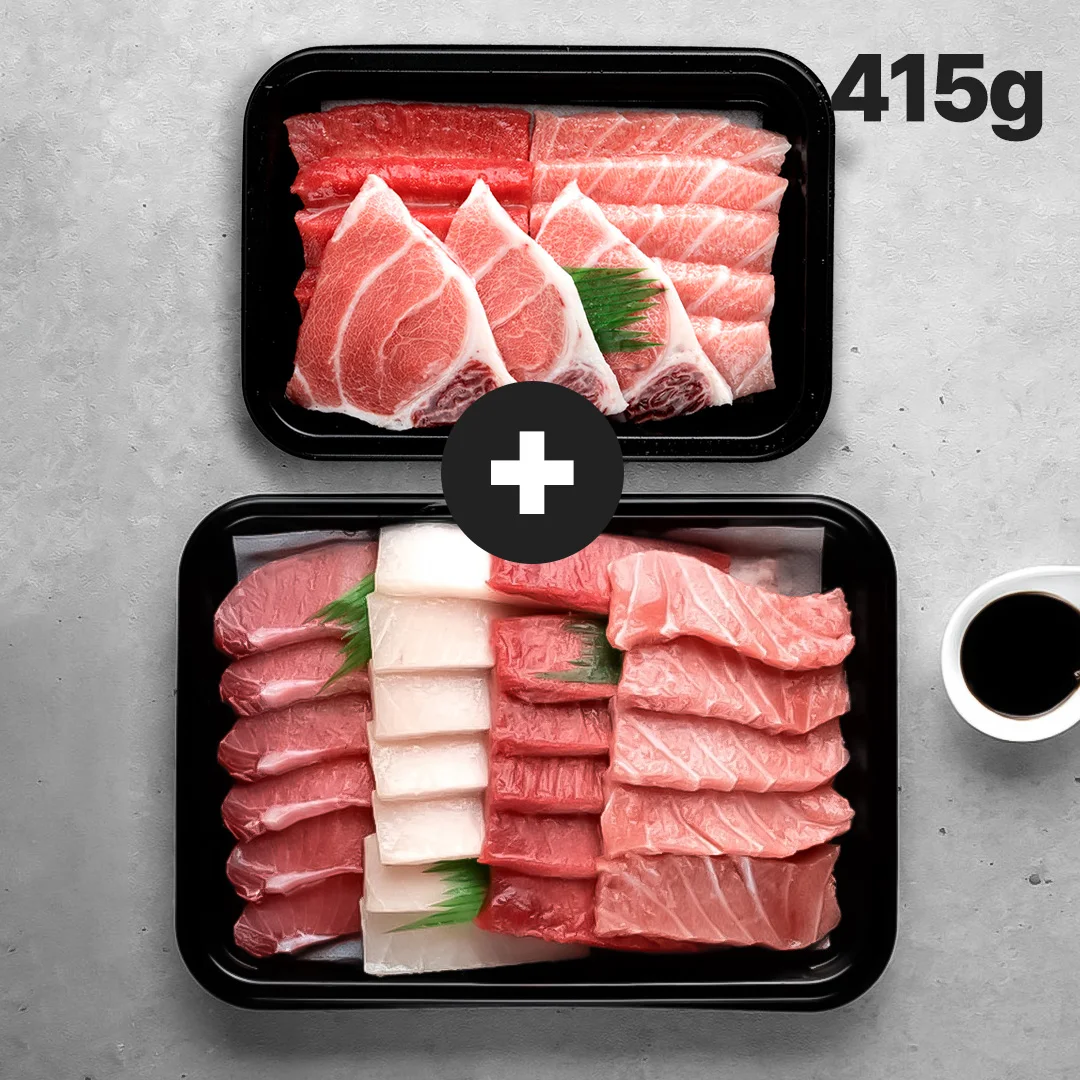 [정도] 참치회 프리미엄 실속 눈다랑어 황새치 참다랑어 참치 뱃살 적신 배꼽살 415g