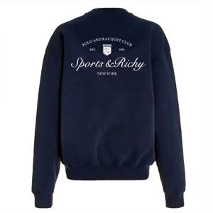 Sprot Make You 웰니스 편지 인쇄 레트로 코튼 Crewneck 스웨트 여성 오버 사이즈 캐주얼 가을 탑 Ins 패션 점퍼