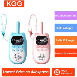 2PCS 어린이 미니 워키 토키 충전식 1000mAh 핸드 헬드 0.5W 3km 라디오 송수신기 인터폰 어린이 크리스마스 장난감 선물