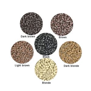 500pcs 4.0x2.0x3.0mm 머리 확장 반지 실리콘 줄 지어 마이크로 링크 반지 비즈 I 팁 머리 확장 깃털 확장