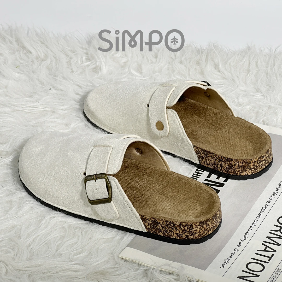 여성 및 남성 야외 슬라이드 성인용 캐주얼 폐쇄 발가락 샌들 플란넬 어퍼 패션 슬리퍼 미끄럼 방지 슬립 온 올 시즌