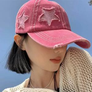 레트로 Y2K 스타 씻어 데님 홀 스타 야구 모자 스냅 백 모자 가을 여름 낚시 모자 남성 여성 모자 Casquette hats Gorras
