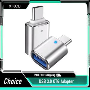 LED USB 3.0-유형 C 어댑터 OTG-USB C USB-A-삼성 Xiaomi POCO 어댑터 용 마이크로 USB 유형-C 암 커넥터