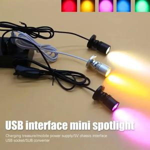 LED USB 5V 3W Led 스포트 라이트 표면 탑재 캐비닛 쇼케이스 카운터 쥬얼리 램프 회전 각도 천장 미니 스포트라이트