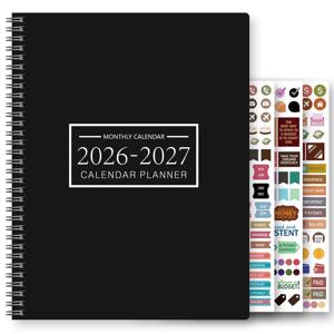 1Pc A4 2026-2027 월간 플래너 및 캘린더 북 2년 월간 플래너(2025년 7월부터 2026년 6월까지). 2027년, 24개월, 스티커 3개 포함