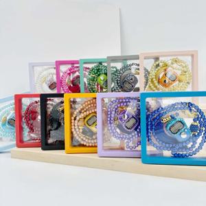 이슬람기도 구슬 팔찌와 손가락 카운터 세트 색상 99 모조 진주 팔찌 재설정 가능한 손가락 카운터 반지