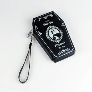 다크 스타일 관 디자인 동전 지갑 할로윈 패턴 클러치 지퍼 지갑 PU 가죽 유행 지갑