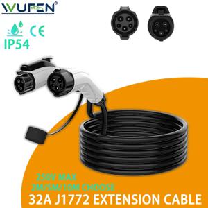 WUFEN 32A 2M/5M/10M 전기 자동차 J1772 연장 코드 충전 케이블 SAE J1772 암 플러그 전기 자동차 충전용 유형 1 수 PLug