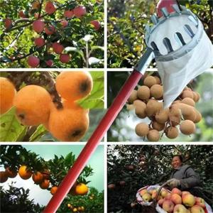 1 Pcs 고고도 과일 따기 스테인레스 스틸 텔레스코픽 RodFruit Catcher 컬렉션 파우치 농장 피커 과일 용품 도구