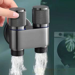 1pc 화장실 동반자 코너 밸브, 화장실 Irrigator 1개 2개 코너 밸브, 이중 개방형 수도꼭지, 미끄럼 방지 핸드휠, 화장실