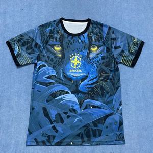 2025년 새로운 베스트셀러 브라질 축구 유니폼 남성용 저지 스페셜 에디션 예수 에디션 속건성 스포티 뉴트럴 탑