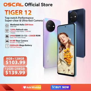 OSCAL TIGER 12 스마트폰, 안드로이드 13, Helio G99, 6.78 인치, 120Hz, 2.4K 디스플레이, 휴대폰, 24GB, 256GB, 64MP, 월드 프리미어