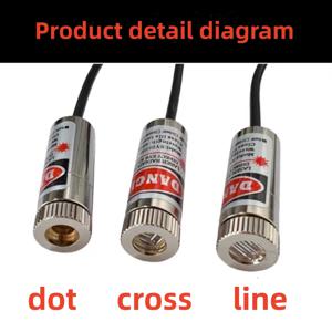 12mm 5mw 650nm DC 커넥터 레이저 모듈 3V 5V 9V 12V 포지셔닝 레이저 스포트라이트 조절식 초점 레드 도트 크로스 라인