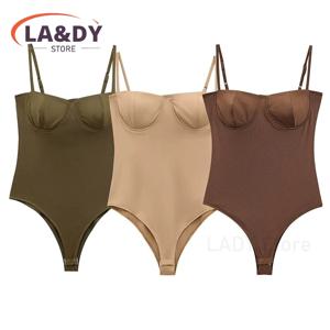 2025 봄 여름 패션 슬림 실크 새틴 질감 속옷 스타일 점프 슈트 여성 캐주얼 솔리드 바디 슈트 숙녀