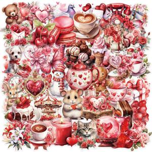 50 PCS 투명 만화 고백 선물 스티커 팩 방수 투명 애완 동물 부기 재료 장식 기타 노트북