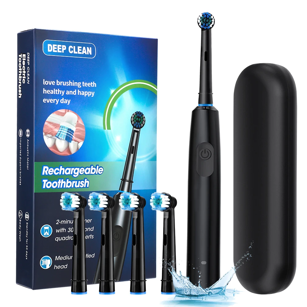 지능형 회전 전동 칫솔, Oral B 교체 전동 브러시 헤드와 호환되는 충전식 회전 칫솔