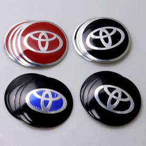 도요타 코롤라 캠리 RAV4 야리스 하이럭스 프리우스 오리스 TRD 프라도 CHR GR 용 4개 알루미늄 메탈 로고 스티커 자동차 휠 허브 센터 캡