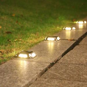 4PCS 8 LED 태양 지상 매립 조명 정원 장식 방수 스테인레스 스틸 지상 조명 정원 빌라 잔디 야외 조경