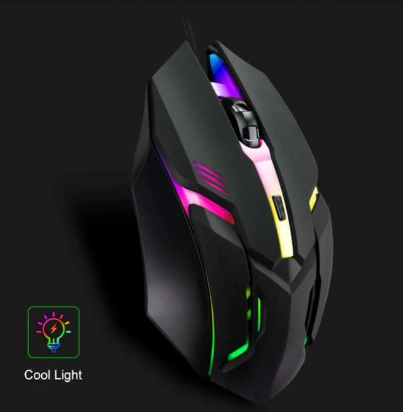 2025 최신 고품질 인체공학적 게이밍 마우스 (데스크탑 및 노트북 컴퓨터용), 4버튼 USB RGB 백라이트 마우스