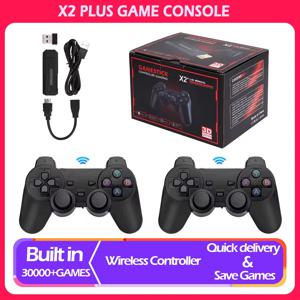 레트로 비디오 게임 콘솔 무선 컨트롤러 TV 50 에뮬레이터, PS1, N64, DC 64G Gif용, X2 Plus GD10 Pro 4K 게임 스틱, 3D HD 2.4G, 신제품