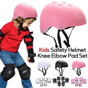무릎 패드가있는 7 개/대 헬멧 팔꿈치 패드 손목 보호대 자전거 사이클링 스케이트 보드 스쿠터 스케이트 용 어린이 보호 장비 세트