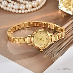 간단한 우아한 작은 여성 시계 여성을위한 럭셔리 골드 손목 시계 숙녀 석영 시계 소녀 Montre Femme Dropshipping