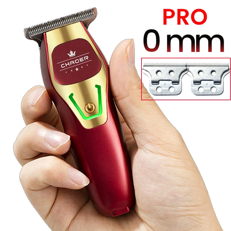 강력한 전문 헤어 트리머 남자 0 MM T 블레이드 전기 클리퍼 충전식 이발사 이발 기계 수염 트리머 면도기