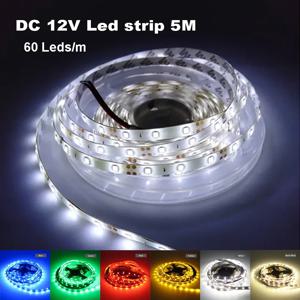 2835 SMD Led 스트립 빛 12V 5M 300Leds 방수 스트립 화이트/따뜻한/레드/그린/블루/RGB LED 유연한 램프 테이프 룸 데코