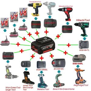 AEG Worx 용 Metabo 용 Hitachi 용 Milwaukee 용 Makita 용 Bosch 18V 배터리 용 Bat618 어댑터 변환기